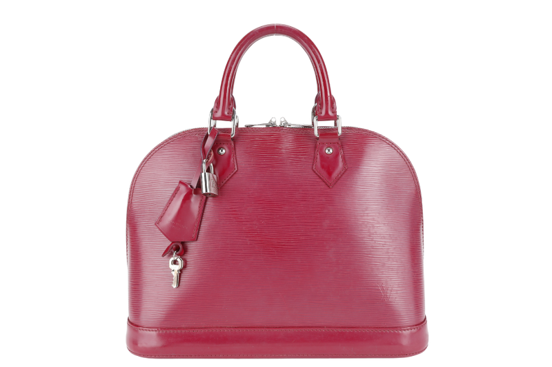 LOUIS VUITTON ALMA PM FUSCHIA EPI LEATHER SILVER HARDWARE WITH LOCK & KEYS NO DUST COVER