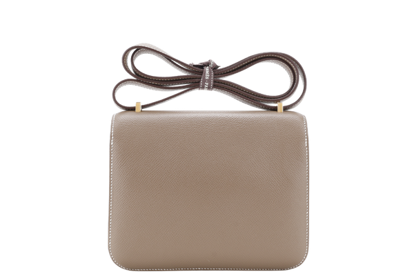 HERMES CONSTANCE 18 STAMP U (YEAR 2022) ETOUPE EPSOM GOLD HARDWARE WITH DUST COVER