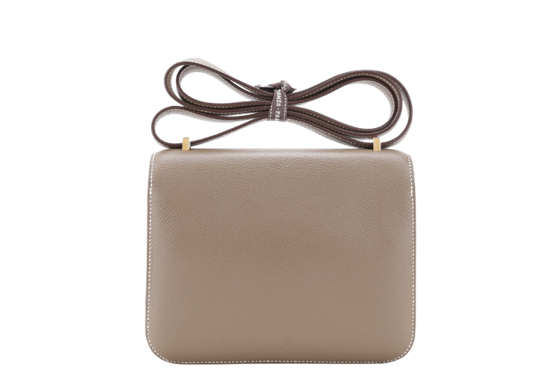 HERMES CONSTANCE 18 STAMP U (YEAR 2022) ETOUPE EPSOM GOLD HARDWARE WITH DUST COVER