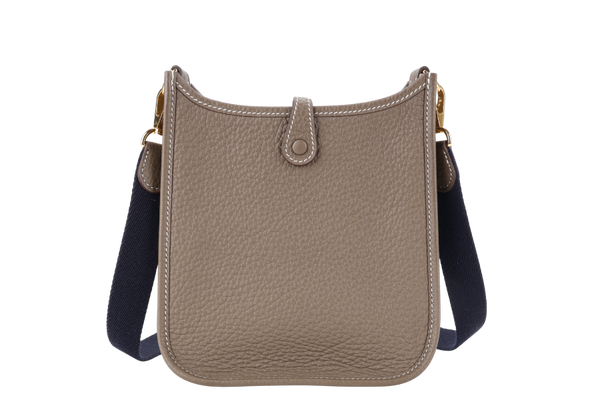 HERMES EVELYN TPM 18CM ETOUPE CLEMENCE LEATHER GOLD HARDWARE STAMP Z (YEAR 2021) NO DUST COVER