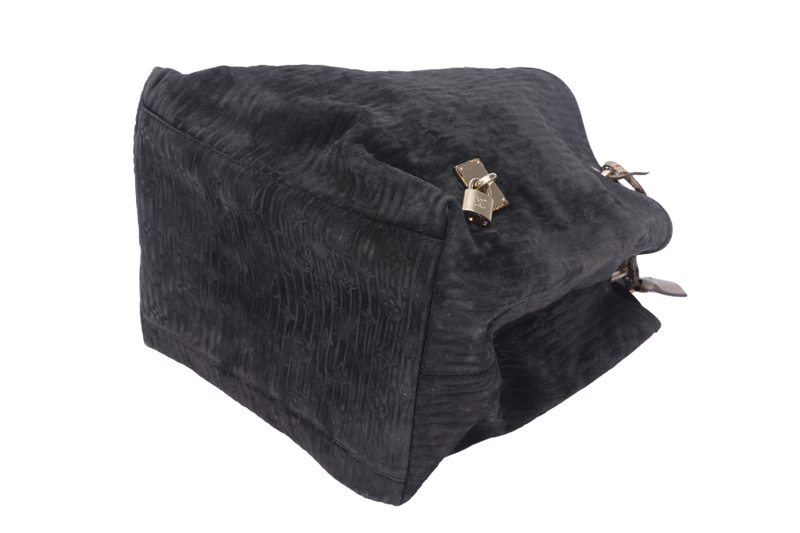 LOUIS VUITTON WHISPER WITH PYTHON SKIN HANDLE (M95811) (FL2058) GM SIZE, KOHL MONOGRAM EMBOSSED SUEDE, WITH DUST COVER