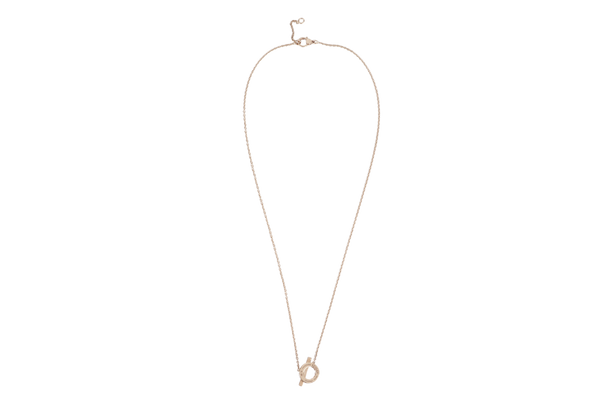 HERMES NECKLACE PENDANT FINESSE 18K ROSE GOLD SANS COLORIS DIAMOND WITH BOX