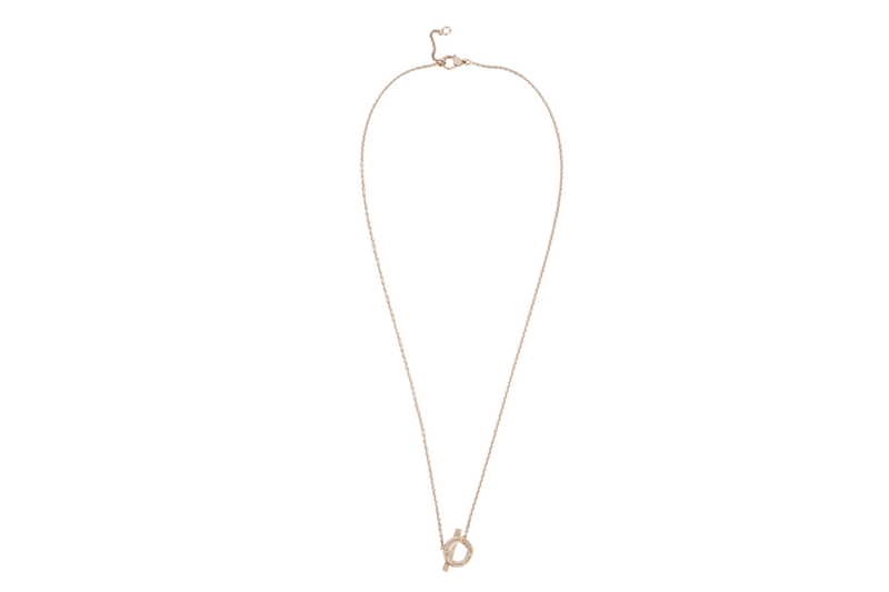 HERMES NECKLACE PENDANT FINESSE 18K ROSE GOLD SANS COLORIS DIAMOND WITH BOX