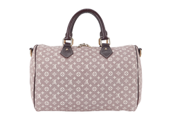 LOUIS VUITTON SPEEDY BANDOULIERE 30 (MB3140) MINI LIN CANVAS GOLD HARDWARE WITH STRAP AND DUST COVER