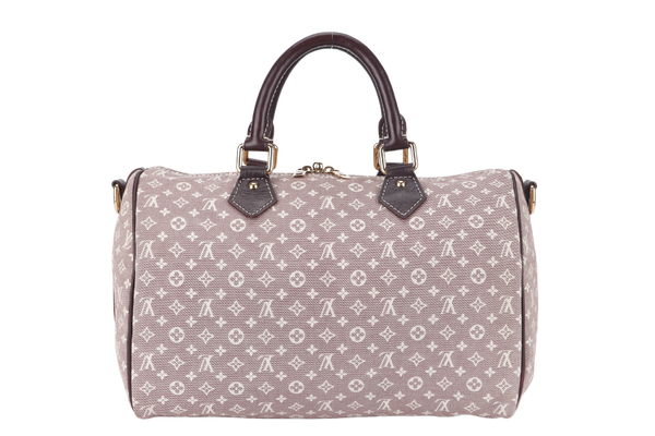 LOUIS VUITTON SPEEDY BANDOULIERE 30 (MB3140) MINI LIN CANVAS GOLD HARDWARE WITH STRAP AND DUST COVER