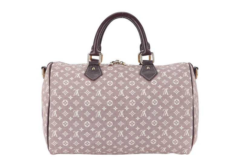 LOUIS VUITTON SPEEDY BANDOULIERE 30 (MB3140) MINI LIN CANVAS GOLD HARDWARE WITH STRAP AND DUST COVER