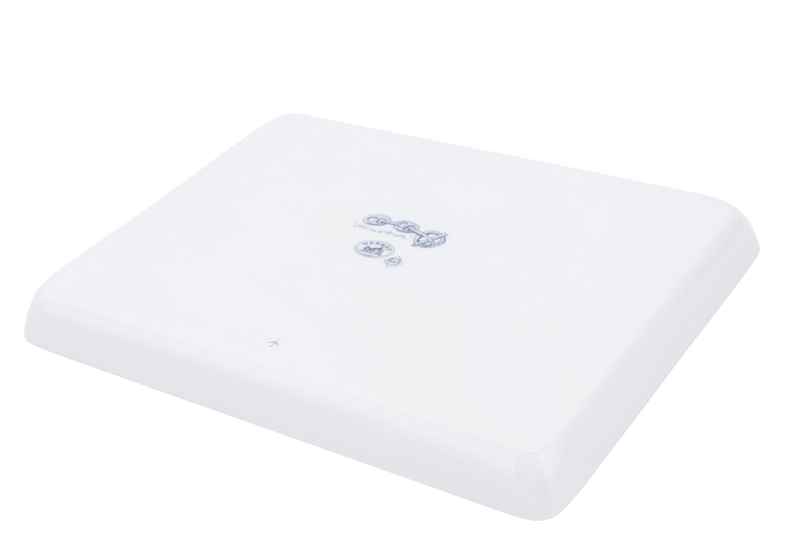 HERMES CHAINE D'ANCRE PORCELAIN SQUARE PLATE WITH BOX