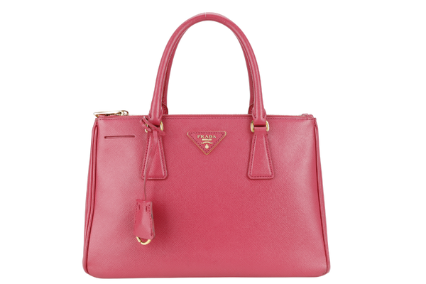 PRADA SAFFIANO LUX TOTE PINK BAG WITH STRAPS GOLD HARDWARE AND DUST COVER NO CARD