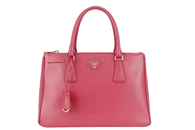 PRADA SAFFIANO LUX TOTE PINK BAG WITH STRAPS GOLD HARDWARE AND DUST COVER NO CARD