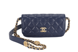 CHANEL WOC (AP6Jxxxx) NAVY BLUE CAVIAR LEATHER GOLD HARDWARE WITH DUST COVER AND BOX