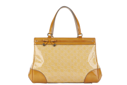 GUCCI GUCCISSIMA MAYFAIR (257612) YELLOW PATENT LEATHER SILVER HARDWARE WITH DUST COVER