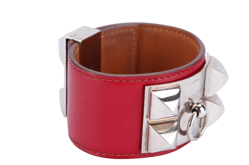 Hermes CDC Bracelet (Stamp A), Marron Leather, Silver Hardware, no Dust Cover & Box