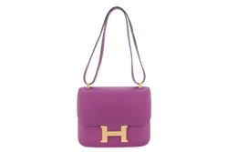 HERMES CONSTANCE 24 ANEMONE EVERCOLOR PERMABRASS HARDWARE STAMP Y (YEAR 2020) WITH DUST COVER AND BOX