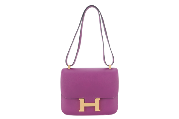 HERMES CONSTANCE 24 ANEMONE EVERCOLOR PERMABRASS HARDWARE STAMP Y (YEAR 2020) WITH DUST COVER AND BOX
