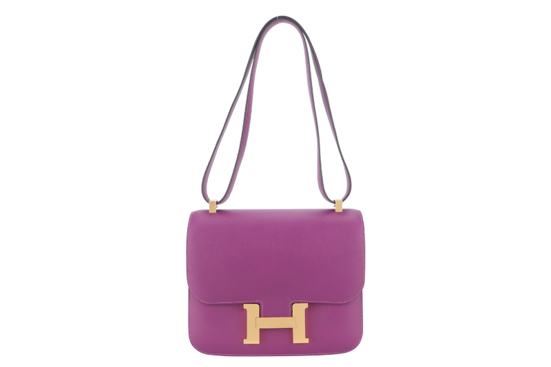 HERMES CONSTANCE 24 ANEMONE EVERCOLOR PERMABRASS HARDWARE STAMP Y (YEAR 2020) WITH DUST COVER AND BOX