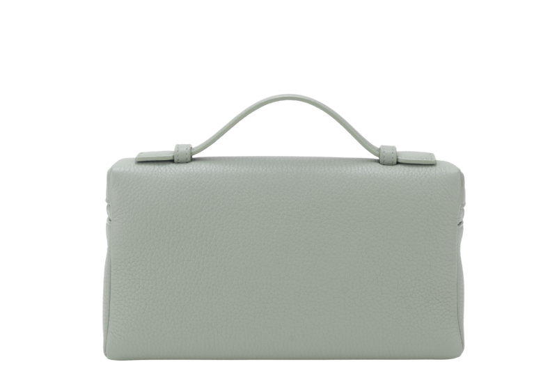 LORO PIANA EXTRA POCKET L19 GRAINED CALFSKIN SAGE BRUSH LEAVES (5OUB) COLOR SILVER HARDWARE WITH DUST COVER AND BOX