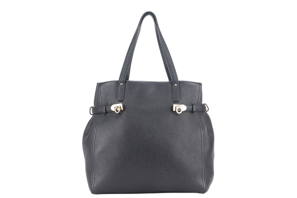 SALVATORE FERRAGAMO NENCIA BLACK LEATHER GOLD HARDWARE NO DUST COVER