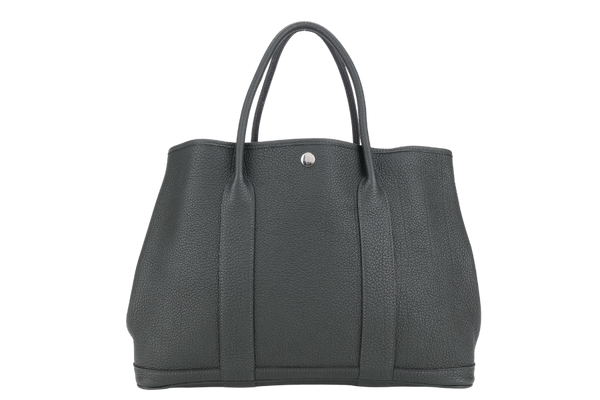 HERMES GARDEN PARTY 36 STAMP A (YEAR 2017) VERT CYPRESS NEGONDA LEATHER SILVER HARDWARE WITH DUST COVER