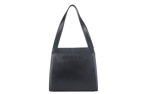 CHANEL VINTAGE BLACK LAMBSKIN SHOULDER TOTE [(528xxxx)1997-1999] NO CARD NO DUST COVER