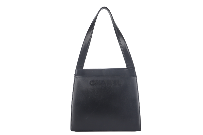 CHANEL VINTAGE BLACK LAMBSKIN SHOULDER TOTE [(528xxxx)1997-1999] NO CARD NO DUST COVER