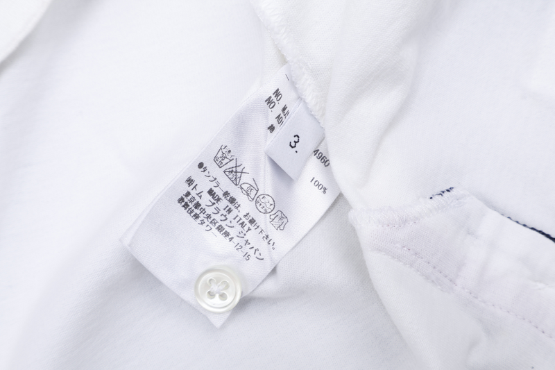 THOM BROWNE DIAGONAL STRIPE POCKET TEE WHITE SIZE 3