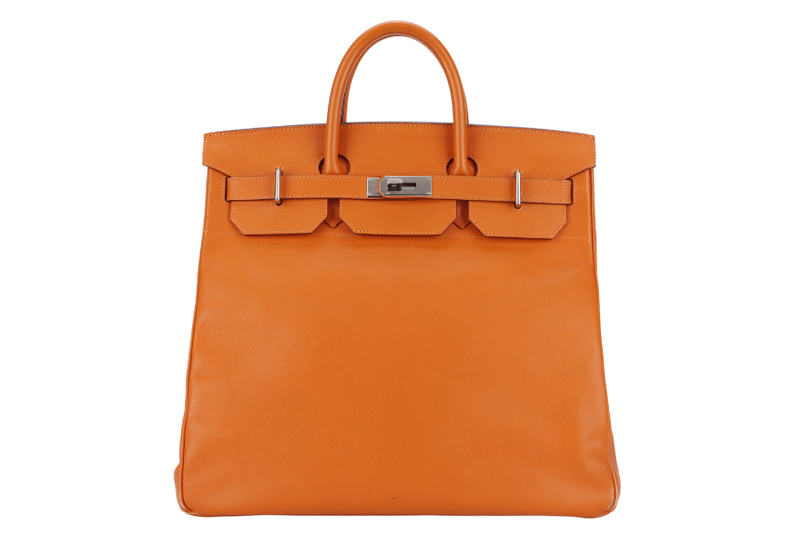 HERMES HAC 40CM FEU COLOR EPSOM LEATHER PALLADIUM HARDWARE STAMP L SQUARE (2008) WITH KEYS LOCK NO DUST COVER