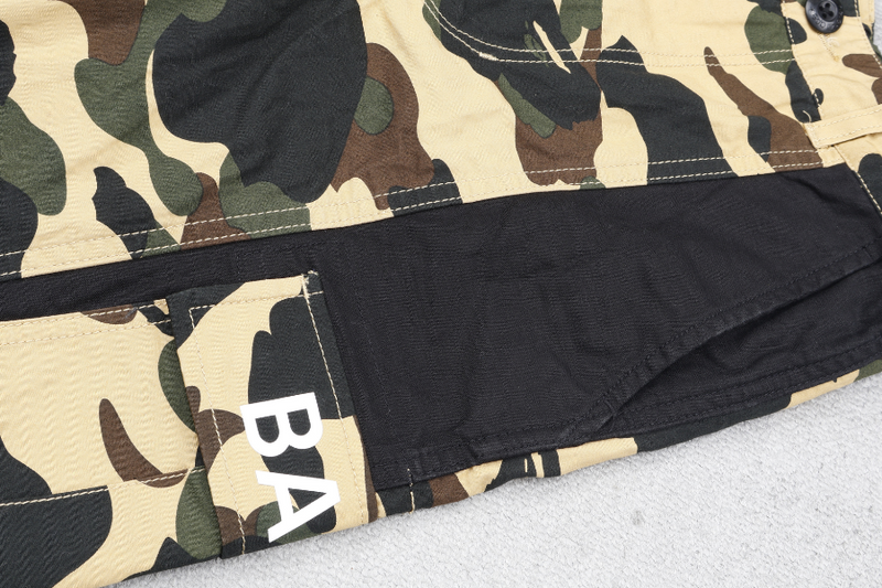 A BATHING APE 1ST CAMO CARGO KIDS SHORTS YELLOW SIZE 150