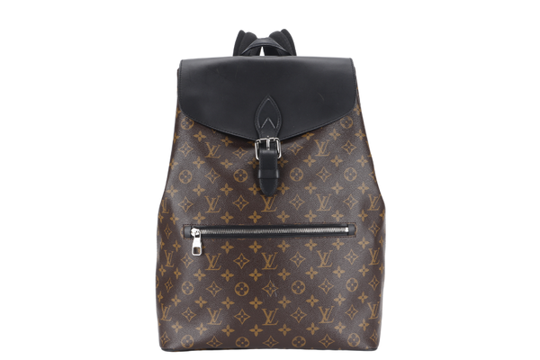 LOUIS VUITTON MACASSAR PARC (M40637) MONOGRAM CANVAS BACKPACK SILVER HARDWARE WITH DUST COVER