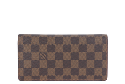 LOUIS VUITTON BRAZZA WALLET DAMIER EBENE GOLD HARDWARE NO DUST COVER