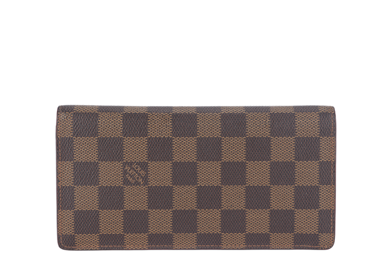 LOUIS VUITTON BRAZZA WALLET DAMIER EBENE GOLD HARDWARE NO DUST COVER