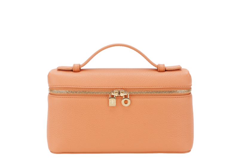 LORO PIANA EXTRA POCKET L19 GRAINED CALFSKIN CINNAMON ORANGE (LOAX) COLOR GOLD HARDWARE WITH DUST COVER AND BOX