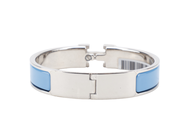 HERMES CLIC CLAC 1CM PM SIZE BLUE CIELO SILVER HARDWARE WITH BOX