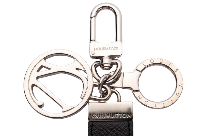 Louis Vuitton Key Chain (A.S INITIALS) Taiga Leather, Silver Hardware