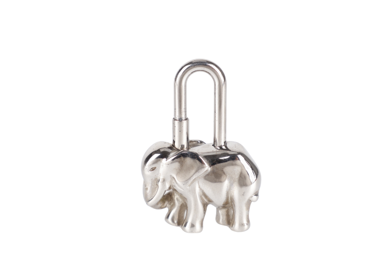 HERMES SILVER ELEPHANT LOCK WITH BOX