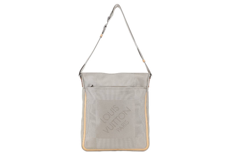LOUIS VUITTON CITADINE GM MESSENGER TERRE DAMIER GEANT CANVAS SILVER HARDWARE WITH DUST COVER