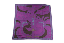 PUCCI SCARF PURPLE SILK 85CMx85CM