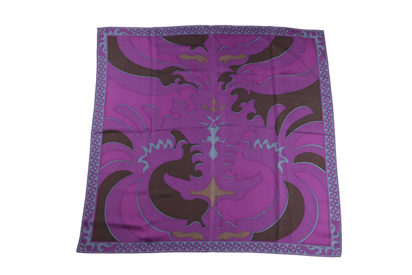 PUCCI SCARF PURPLE SILK 85CMx85CM