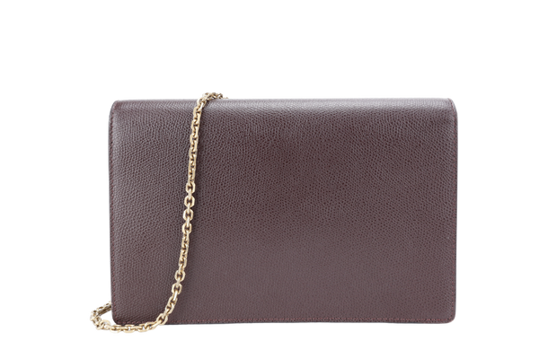 CHRISTIAN DIOR SADDLE WOC LARGE BURGUNDY GRAINED LEATHER NO DUST COVER