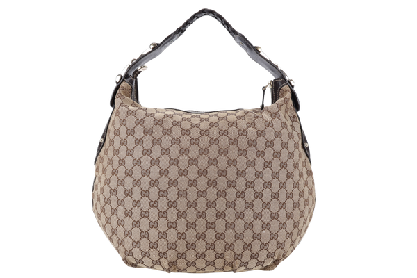 GUCCI PELHAM HOBO BAG GG CANVAS GOLD HARDWARE NO DUST COVER