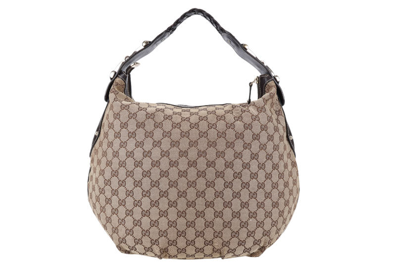 GUCCI PELHAM HOBO BAG GG CANVAS GOLD HARDWARE NO DUST COVER