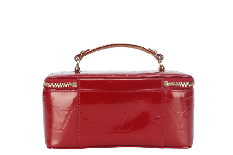 LOUIS VUITTON JEWELRY CASE (M91273) RED MONOGRAM VERNIS WITH DUST COVER