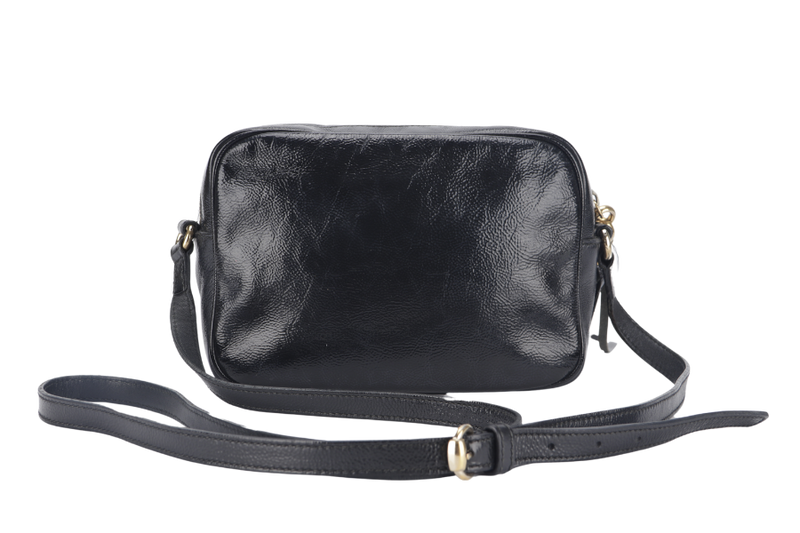 gucci soho disco sling bag 303864.498879 black leather gold hardware