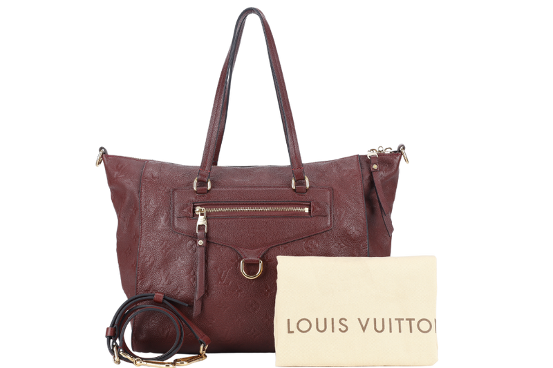 LOUIS VUITTON LUMINEUSE PM (M93413) BURGUNDY MONOGRAM EMPREINTE GOLD HARDWARE WITH DUST COVER