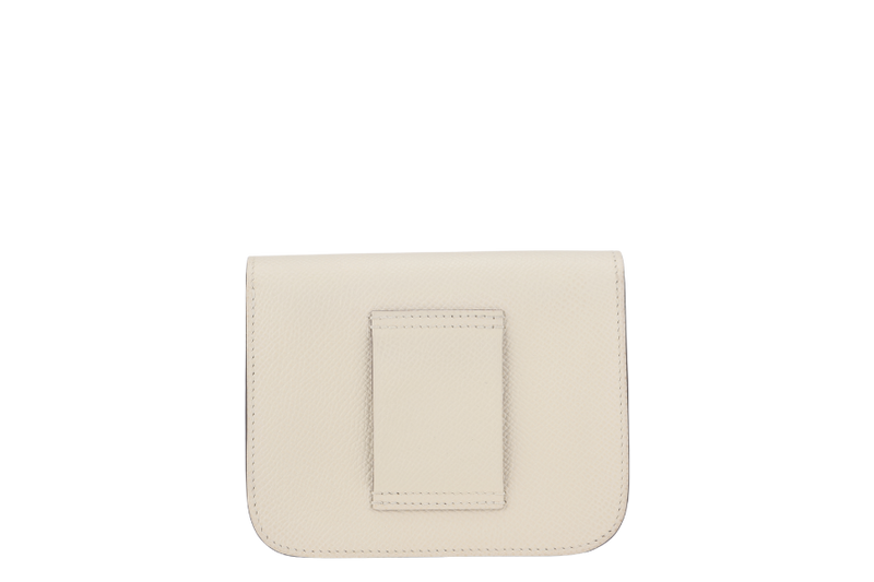 HERMES CONSTANCE SLIM NATA EPSOM WITH CITRON LAQUER HARDWARE WITH DUST COVER AND BOX