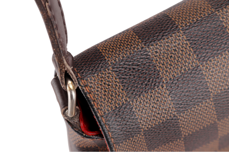 LOUIS VUITTON N51302 MUSETTE DAMIER EBENE CANVAS CROSSBODY (TH3089), NO DUST COVER