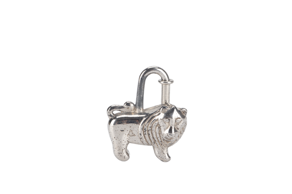 HERMES LION MOTIF SILVER PADLOCK