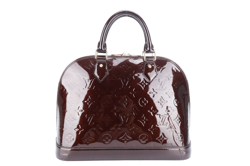 LOUIS VUITTON ALMA PM (M10153) PURPLE VERNIS LEATHER WITH LOCK&KEYS AND DUST COVER