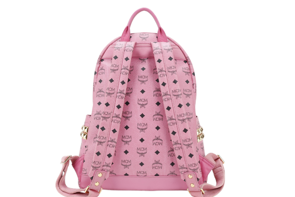MCM STARK BACKPACK IN PINK VISETORS LEATHER GOLD HARDWARE NO DUST COVER