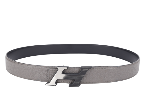 HERMES H BUCKLE GREY TOGO BELT STAMP Z (YEAR 2021) WITH DUST COVER AND BOX