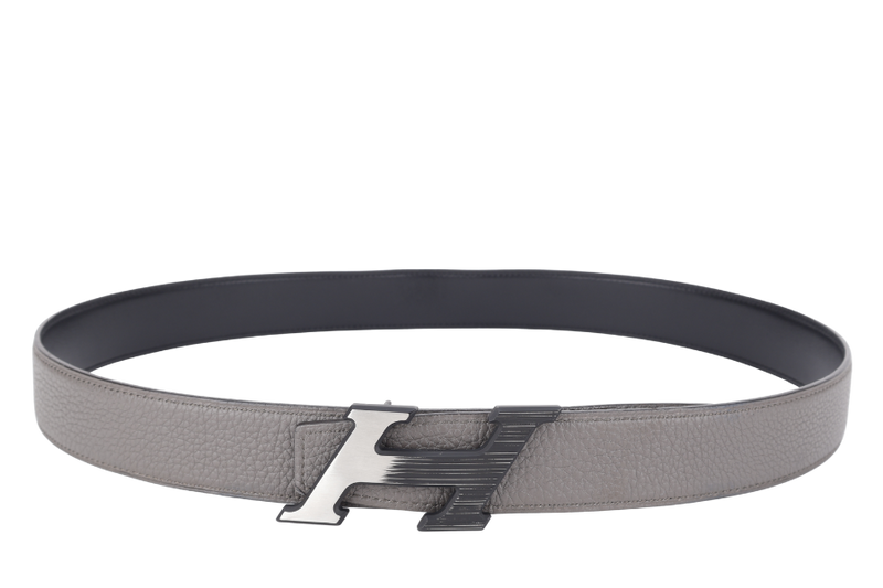 HERMES H BUCKLE GREY TOGO BELT STAMP Z (YEAR 2021) WITH DUST COVER AND BOX